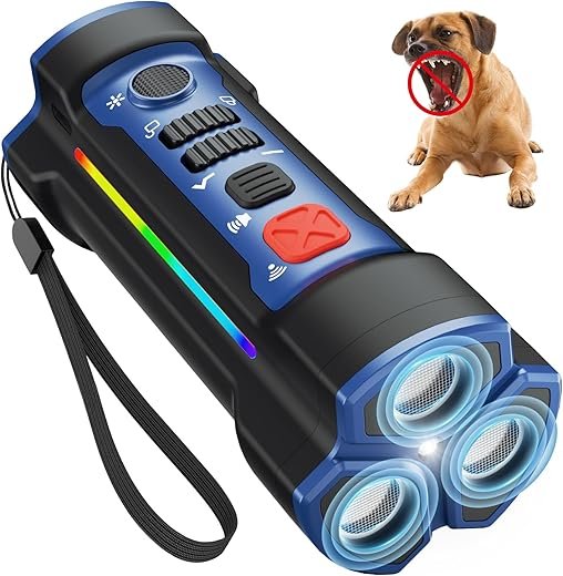 LVPRN® 3X Pro Ultrasonic Dog Bark Deterrent Devices, 4 Training Modes Bark Shield for Dogs Barking Silencer & Stopper, 50ft Range Control Anti Barking Device Repeller for Indoor Outdoor Neighbors