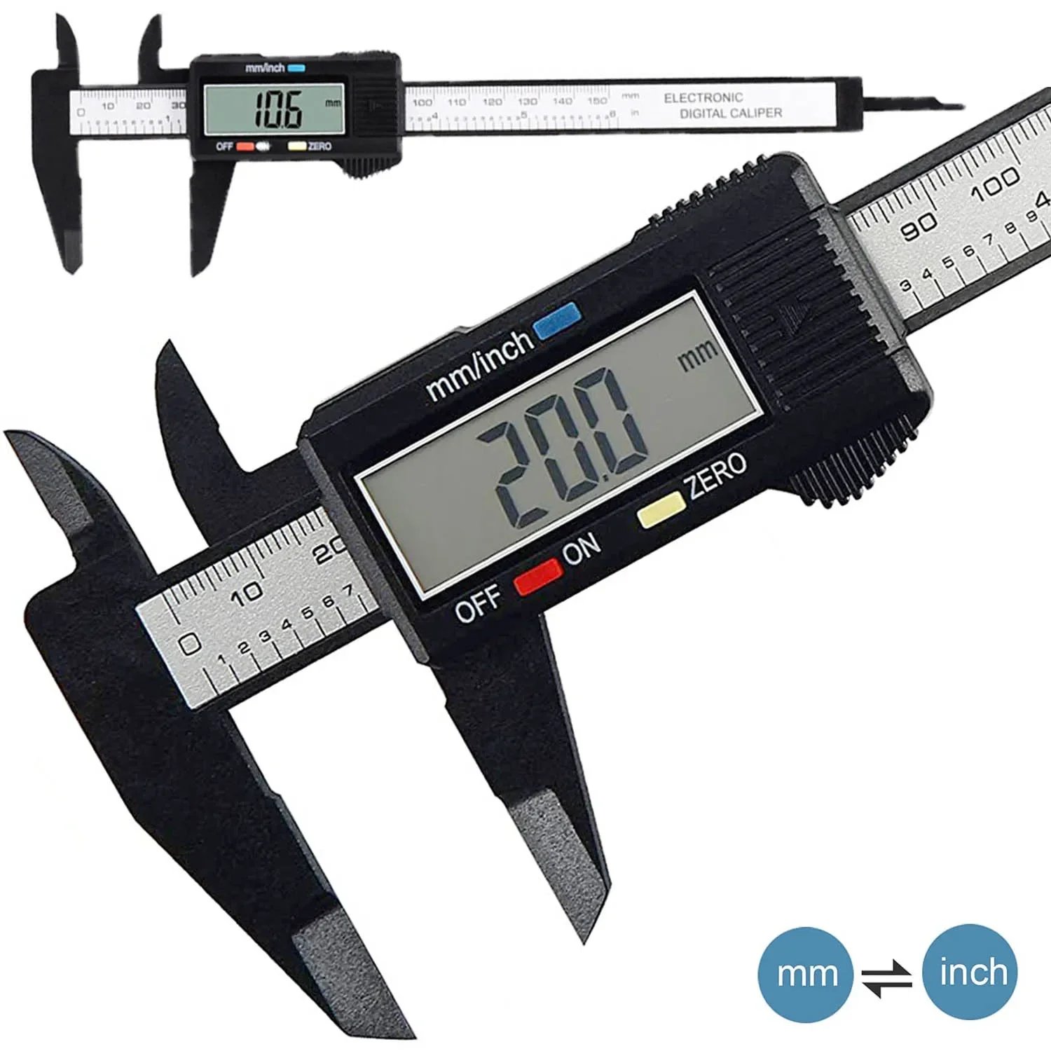 150mm Digital Carbon Fiber Caliper – Precision Measuring Tool