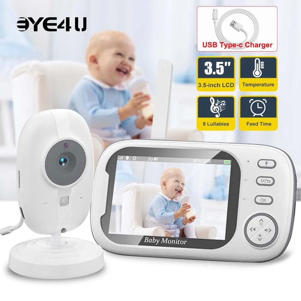 3.5" Wireless Video Baby Monitor with Night Vision & Temperature Sensor