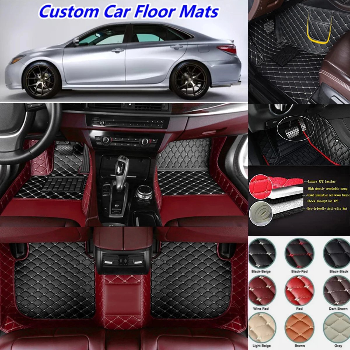 3D PU-leather Waterproof Custom Car Floor Mats For Subaru Impreza WRX 2007-2015 Years Auto Carpets Foot Coche Accessorie Liners