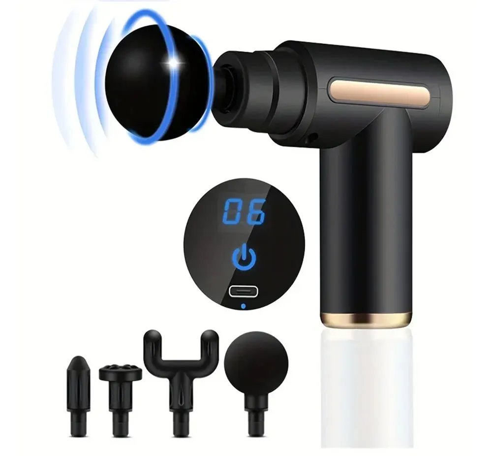 Deep Tissue Massage Gun – 99 Speeds, 8 Heads, Quiet & Powerful