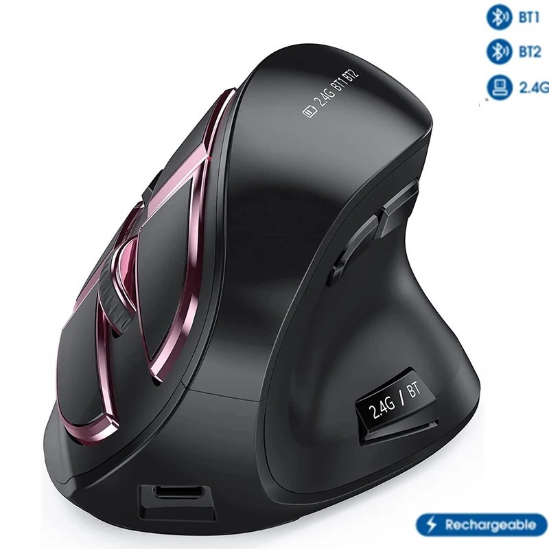 Ergonomic Wireless Vertical Mouse – Rechargeable Bluetooth