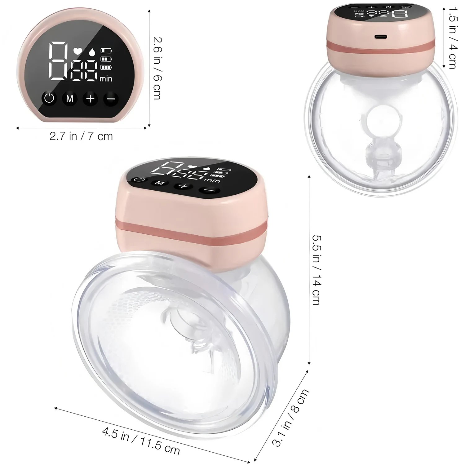 Portable Rechargeable Electric Breast Pump Integrated Silicone Breast Collector Wearable Smart Home Breast Pump