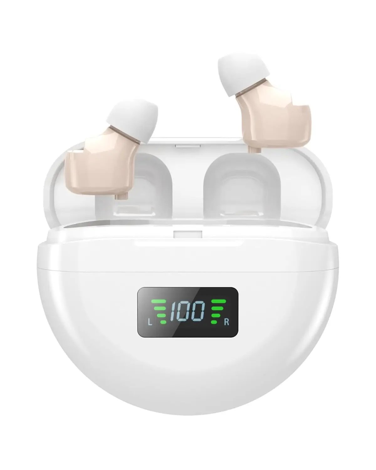 Rechargeable digital hearing aid for seniors, intelligent noise reduction hearing aid for adults, almost invisible