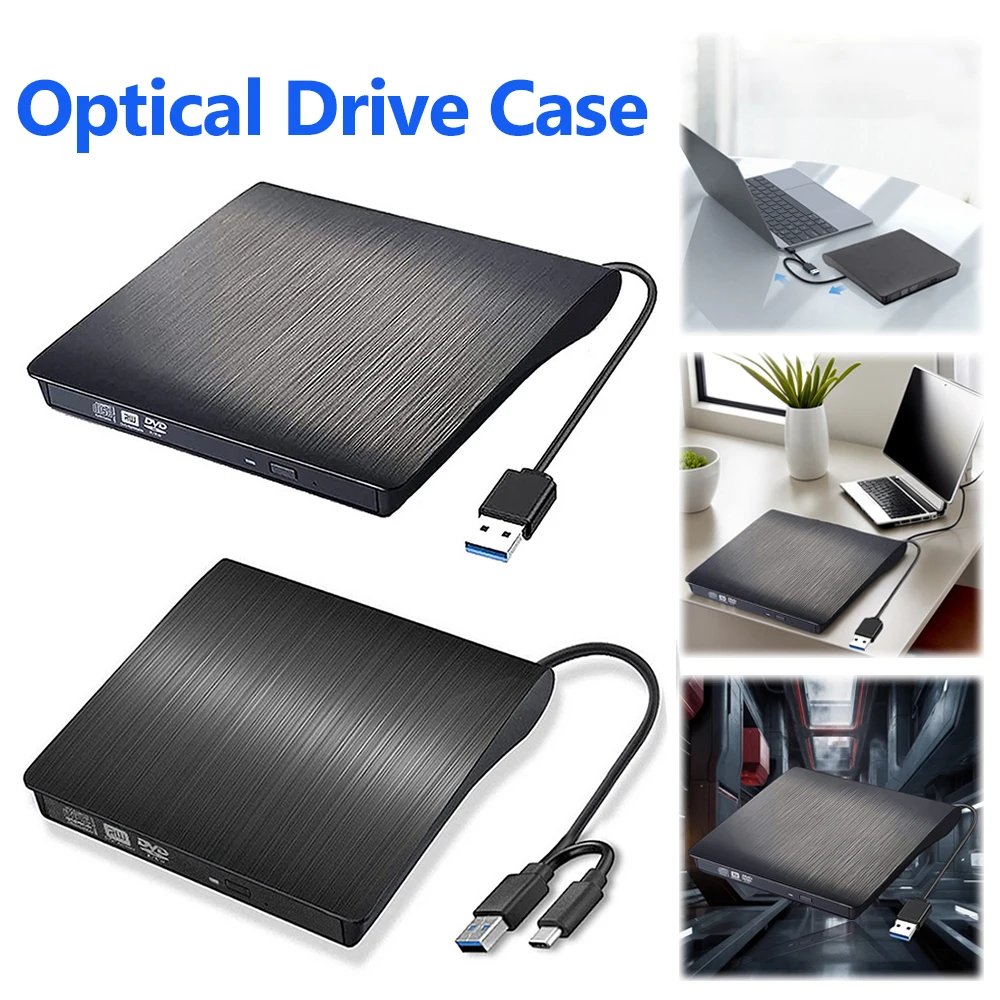 USB 3.0/USB 3.0 Type-C SATA To USB CD ROM ODD Case Box 9.5mm/12.7mm USB to SSD Caddy External Drivefor Laptop Desktop PC Windows