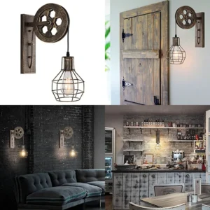 1 Light Fixture Industrial Mid Century Retro Iron