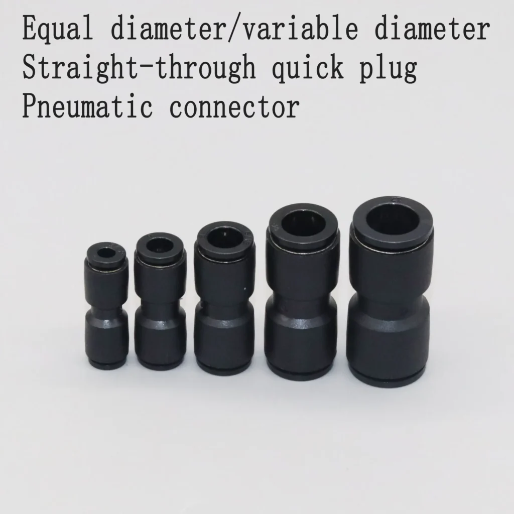 10pcs BlackPneumatic Fittings Fitting Plastic Connector  Air Water Hose Tube Push in Straight Gas Quick Connectors 4/6/8/10/12mm