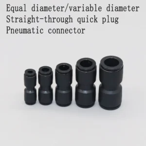 10pcs BlackPneumatic Fittings Fitting Plastic Connector  Air Water Hose Tube Push in Straight Gas Quick Connectors 4/6/8/10/12mm