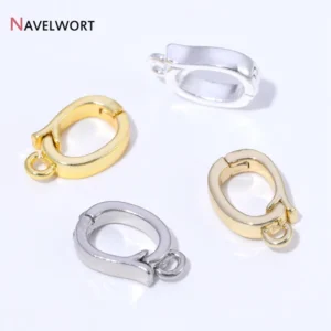 14K/18K Gold Plated Brass Metal Hinged Necklace Enhancer For Necklace Making Accessories Pendant Bail Clasps Jewelry Materials