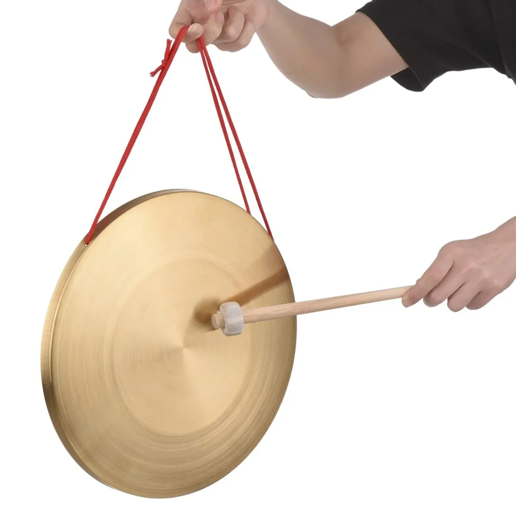15/22/30cm Hand Gong Cymbals Brass Copper Gong Chapel Opera Percussion Instrument with Round Play Hammer