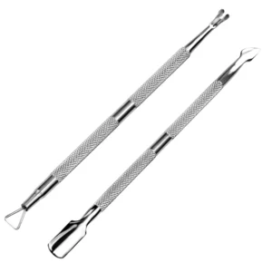 2-Piece Cuticle Pusher & Cutter Set, Stainless Steel Manicure Tools for Nail Care