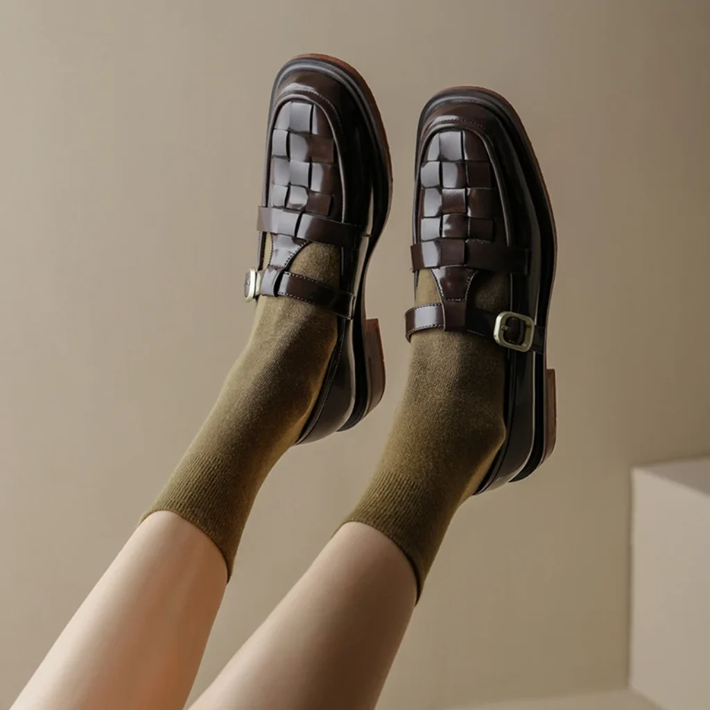 2022 Spring Women Shoes Genuine Leather Shoes Women