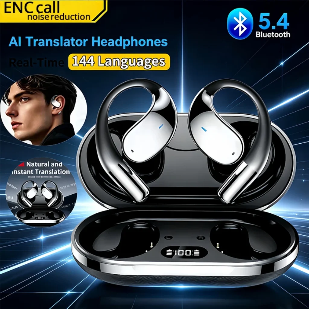 2026 AI Translation Earbuds Bluetooth 5.4 Noise Cancelling