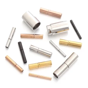2pcs 1.2-8.2mm Stainless Steel Leather Cord End Caps Cylinder Tube Clasps Buckles Connectors for DIY Jewelry Making Findings