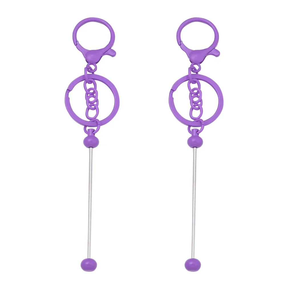 2pcs Beadable Keychains Colorful Metal Lobster Clasp Keyring Pendant For Making Jewelry DIY Keychain Bags Decoration Accessories