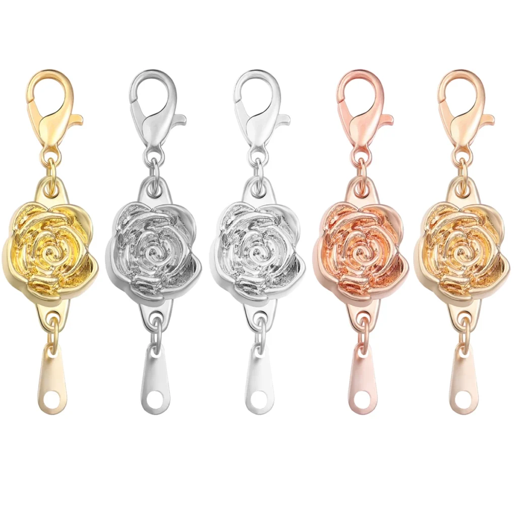 5pcs/lot Strong Magnetic Clasps Alloy Rose Extenders Closures Lobster Clasp Connectors for DIY Jewelry Making Bracelets Necklace
