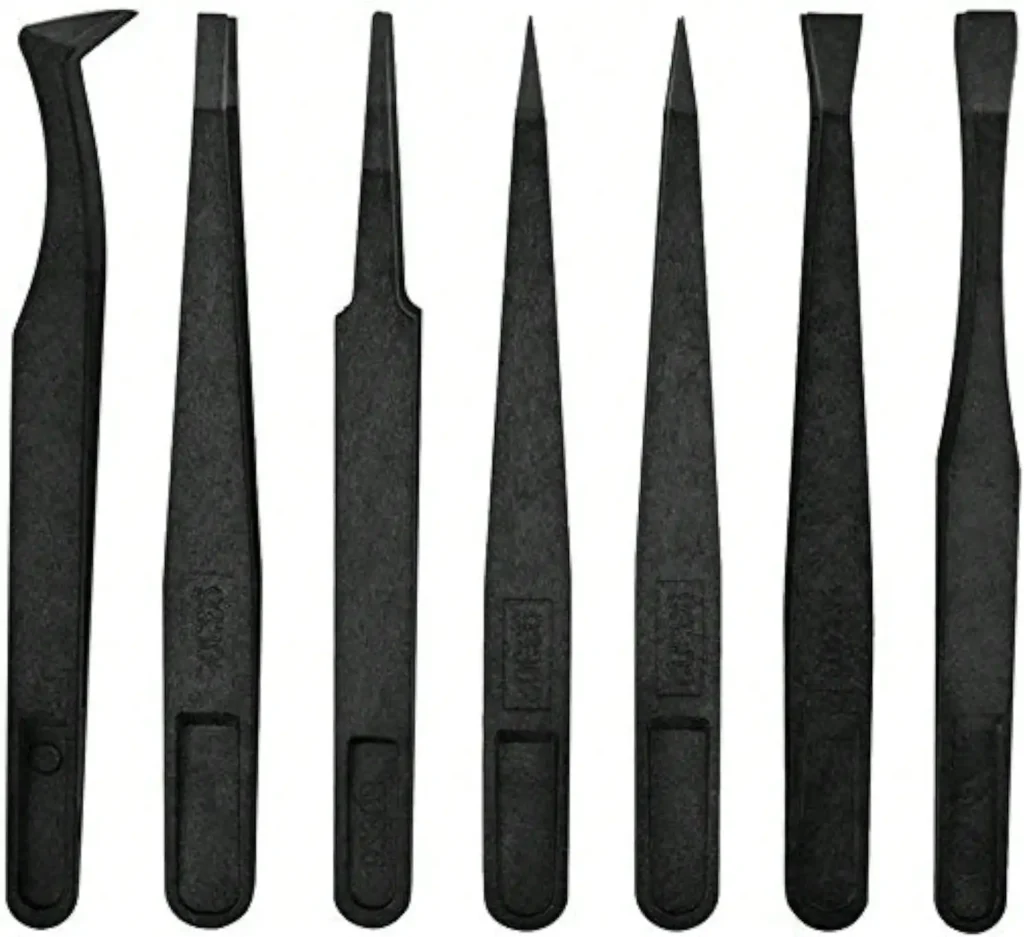 Precision Anti-Static Tweezers, Plastic Tweezers Electronics Jewelry-Making Repairing