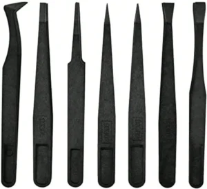 Precision Anti-Static Tweezers, Plastic Tweezers Electronics Jewelry-Making Repairing