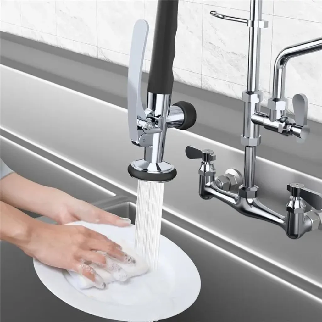 ABYS-Locking Bracket Brass Sprayer Head Kitchen Faucet Dish Rinser Universal 1/2″ Connection Shower Head