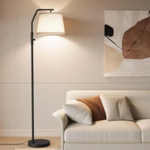 Adjustable Floor Lamp with 9W LED, Dimmable 0-100%, Modern Standing Light for Living Room Bedroom Office, Black