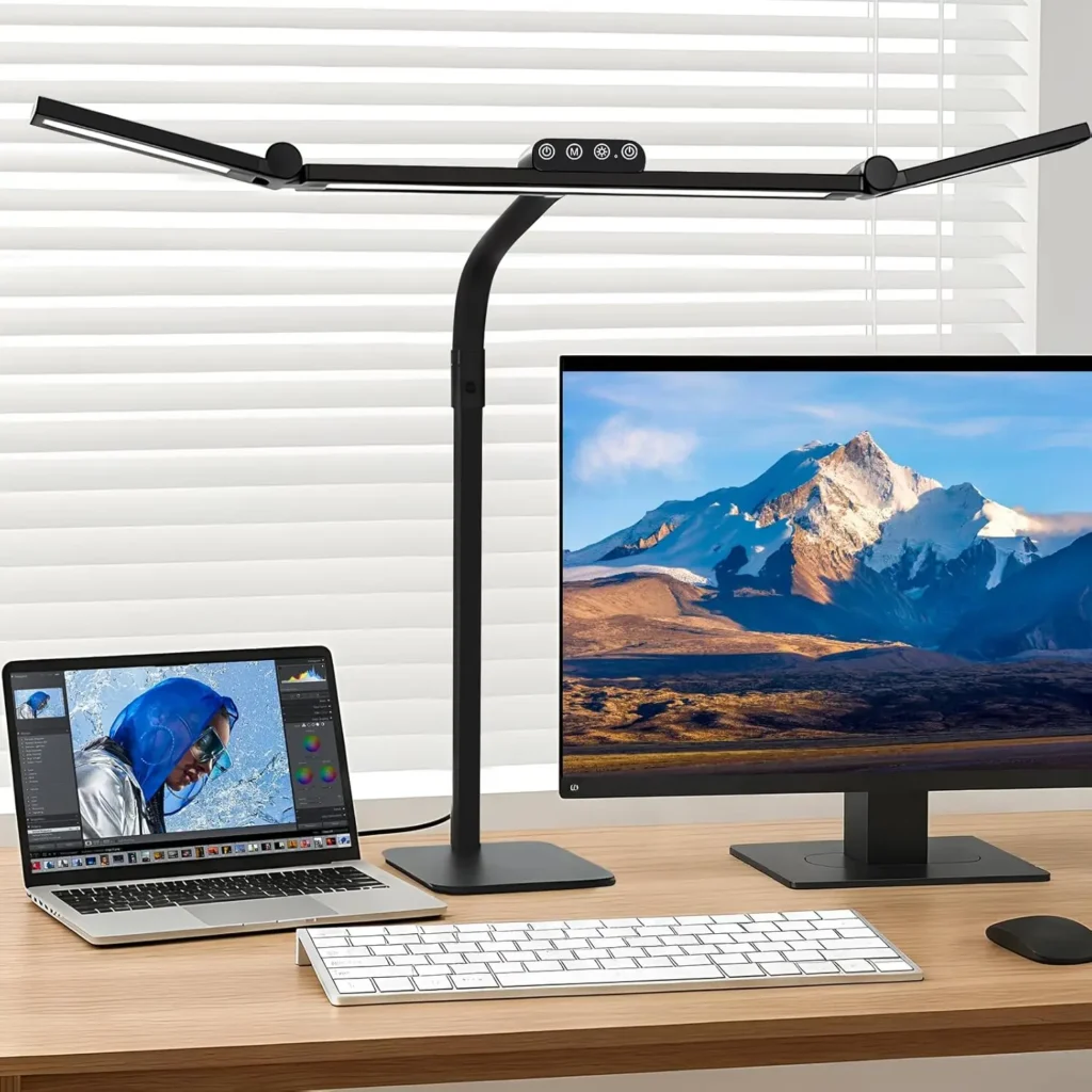 Adjustable LED Desk Lamp Dimmable Light, 28.2″ Gooseneck