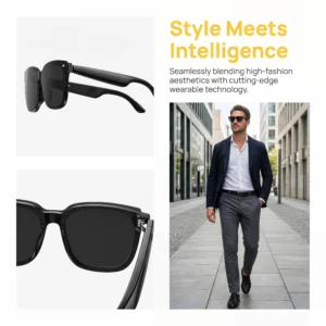 AI Open-Ear Bluetooth Glasses Magnetic Suction Lenses Real-time
