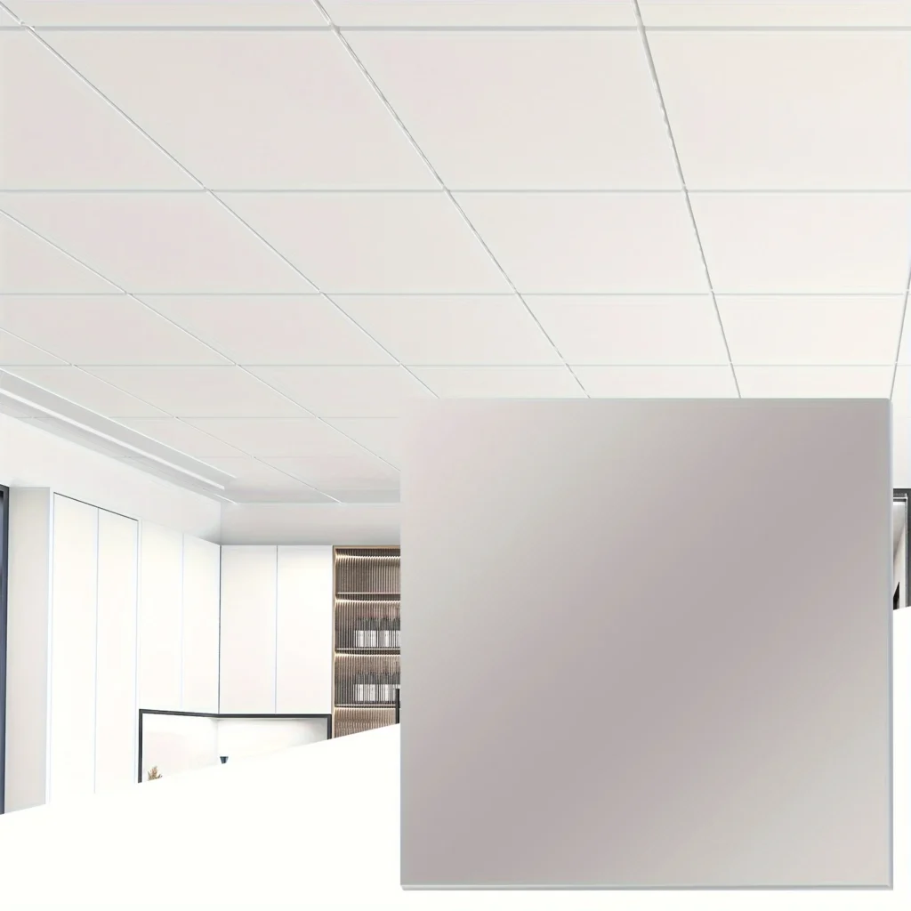 Art3d 2ft X 2ft White Smooth Drop Ceiling Tile Hanging Decorative Tiles- Waterproof, Reusable – Preimum PVC, No Sag And Breakage – Cover 48 Sq. Ft, 12pcs