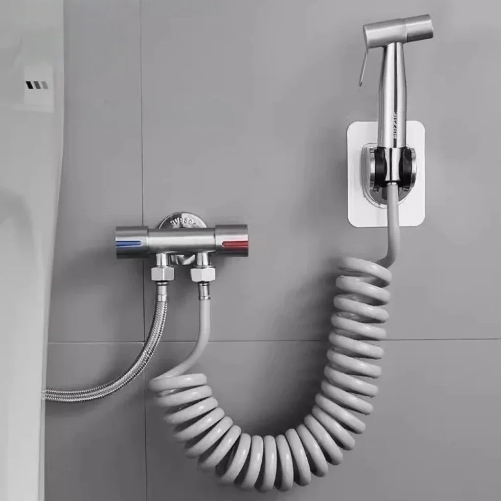 Bathroom Toilet Faucet Extension Hose External Bidet Sprayer Pressurized Water Pipe Flush Extension for Toilet