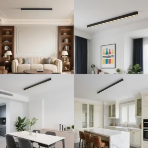 Black ceiling light LED, modern and simple, long strip ceiling surface installation, suitable for living room, bedroom, corrido