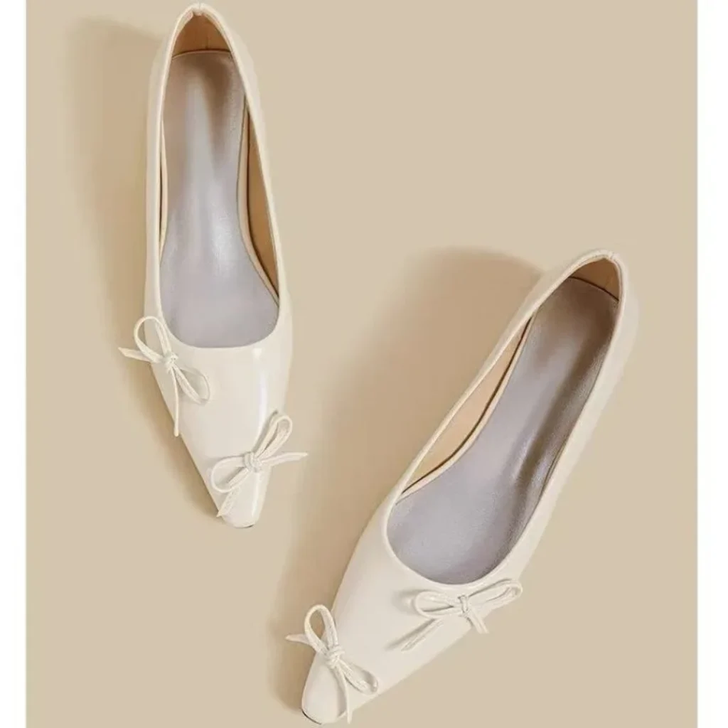 Bow Pointed Toe 2026 Slip-On Low Heel Commuter
