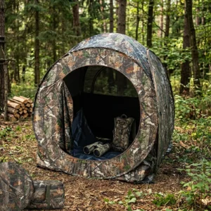 Camouflage Pop-Up Hunting Blind Ground Shelter – Easy Setup And Storage for Deer Turkey And Duck Hunting