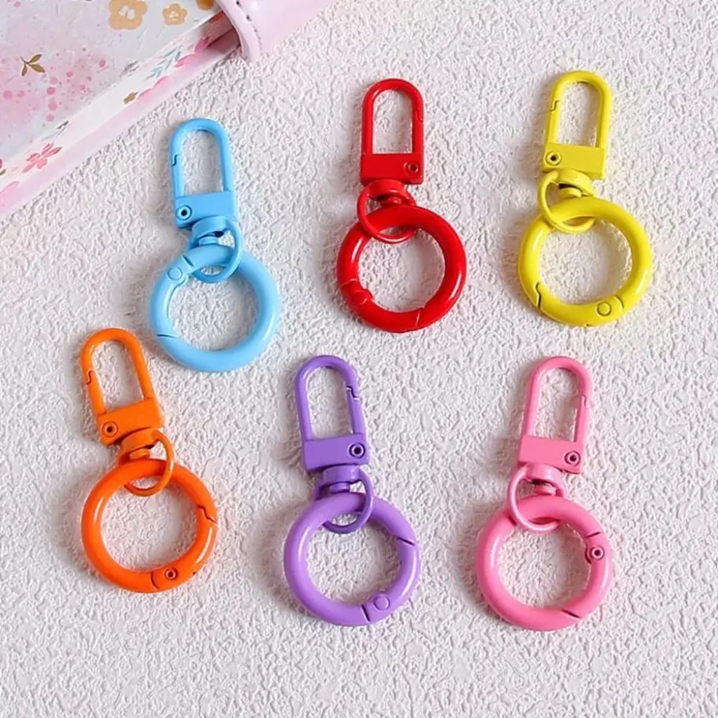 Candy Color Spring Clasp for Keyring Connecting Ring Split Ring Snap Lobster Clasp Hooks Ornament Pendant