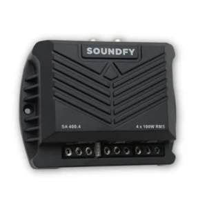 Car audio amplifier compact vehicle installation, aluminum black