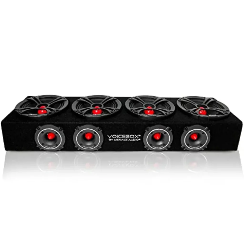 Car Audio Midrange Enclosure 4 x 6.5-inch Speakers,