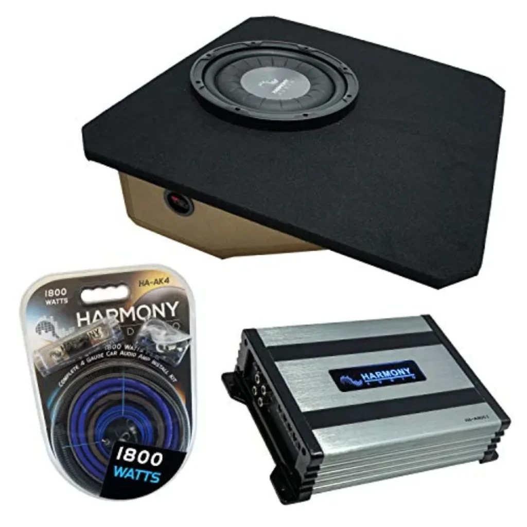 Car audio subwoofer enclosure bundle: MDF construction, black
