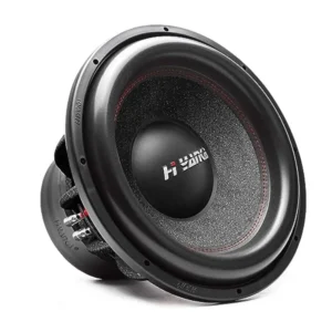 Car audio subwoofer, paper cone, black aluminum basket,
