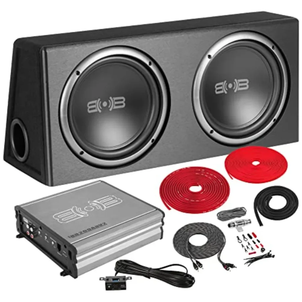 Car audio subwoofer system: MDF enclosure, black, 1000W