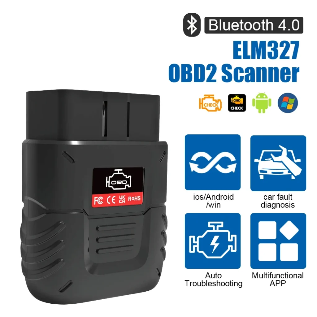 Car Diagnostic Tool OBDII Code Reader Auto Scan Tool OBD2 Scanner for IOS Android PC ELM 327 Scanner Bluetooth-Compatible 4.0