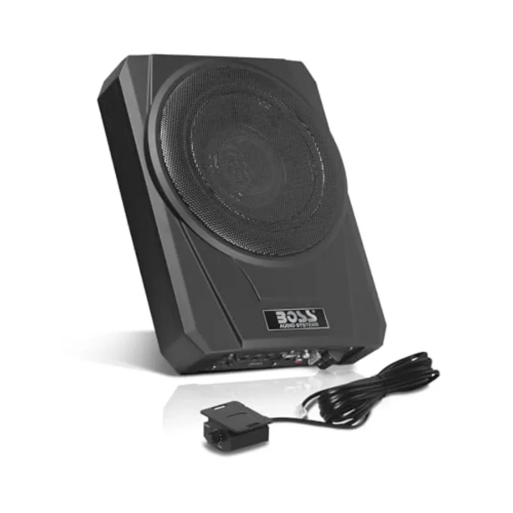 Car under-seat subwoofer application, polypropylene cone, black, 1000W