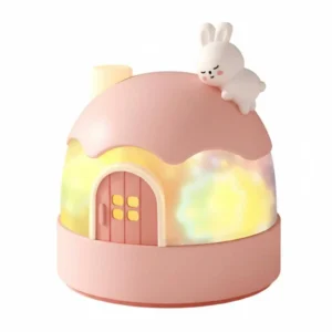 Cartoon Bunny Star Projector, Night Light Music Box for Kids, Rotating Galaxy Lamp, Girls Bedroom Ceiling, Timer
