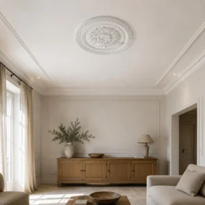 Ceiling Medallion Lightweight PU Material Round Ceiling Medallion Home Decor Easy to Install Scratch-Resistant for Hallway