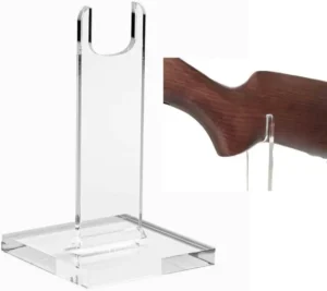 Clear Rifle Display Stand – Single Unit for Angled or Straight Guns, Multiple Sizes (6 Inch)