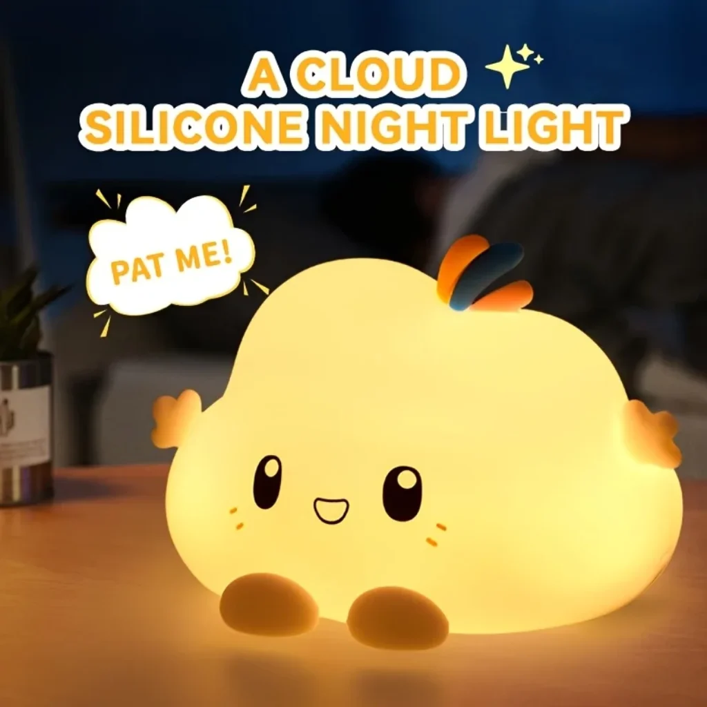 Cloud Night Light,Touch-Control Dimming, Charging & Timing ,For