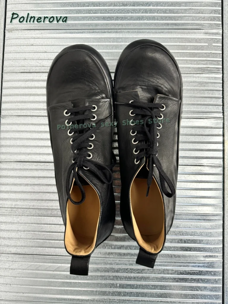 Cocked Round Toe Lace Up Loafers Shoes Solid