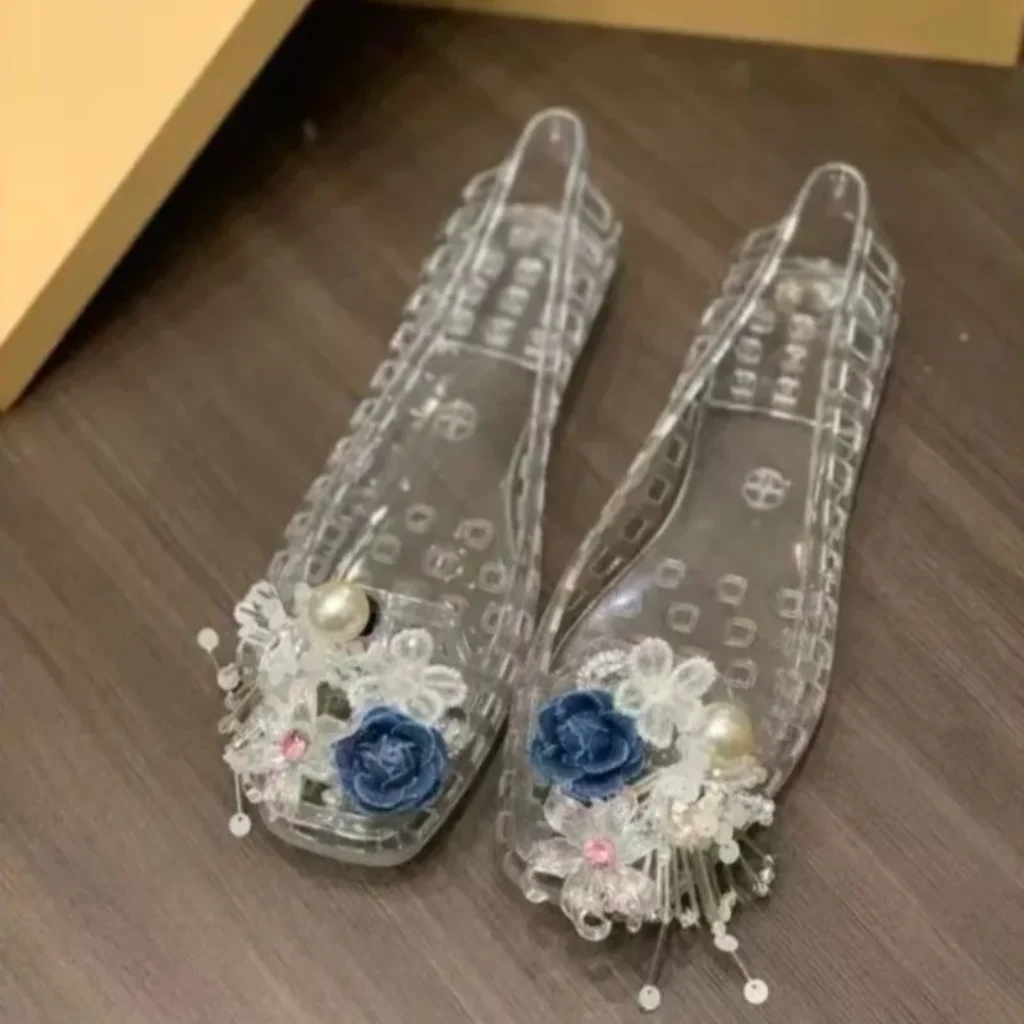 Designer Shoes Glamour PVC Transparent Gem Design Sandals