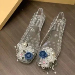 Designer Shoes Glamour PVC Transparent Gem Design Sandals