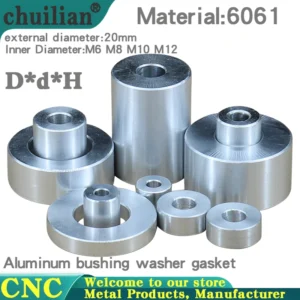diameter 20MM M6 M8 M10 M12 Aluminum bushing washer gasket round hollow no thread standoff spacer thickness 2/2/4/5/6/7/8/9/50mm