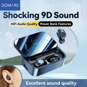 Domars TWS Wireless Bluetooth Earphones HiFi Stereo Deep