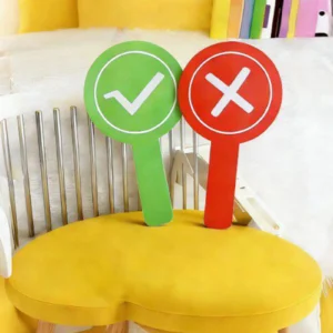 Double Sided Answer Paddle YES or NO Red-Green Signs With Double Side Audience Voting Paddles For Teachers School Competition