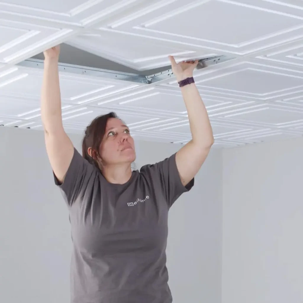 Drop Ceiling Tiles 2×2, Stratford Ultra-Thin Feather-Light for 1″ T-Bar Grid, White